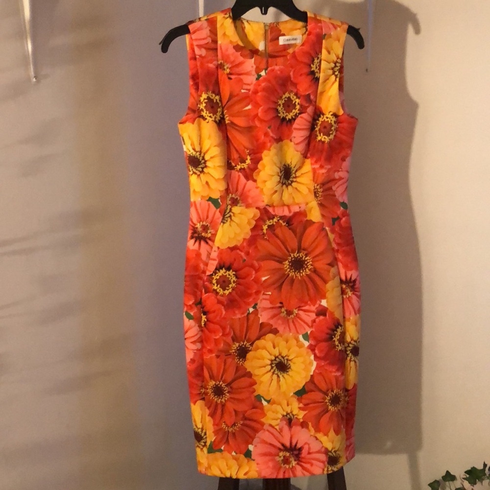 Calvin Klein sunflower dress size 6